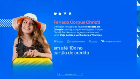 Foto demonstrativa de Hotel em Olímpia para o feriado de Corpus Christi