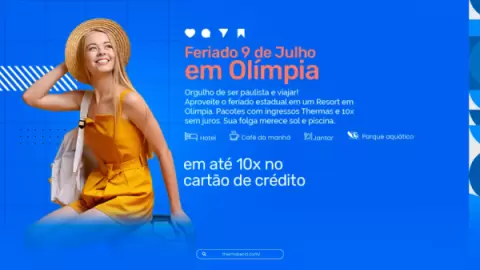 Foto demonstrativa de Pacotes Feriado 9 de Julho em Olímpia